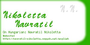 nikoletta navratil business card